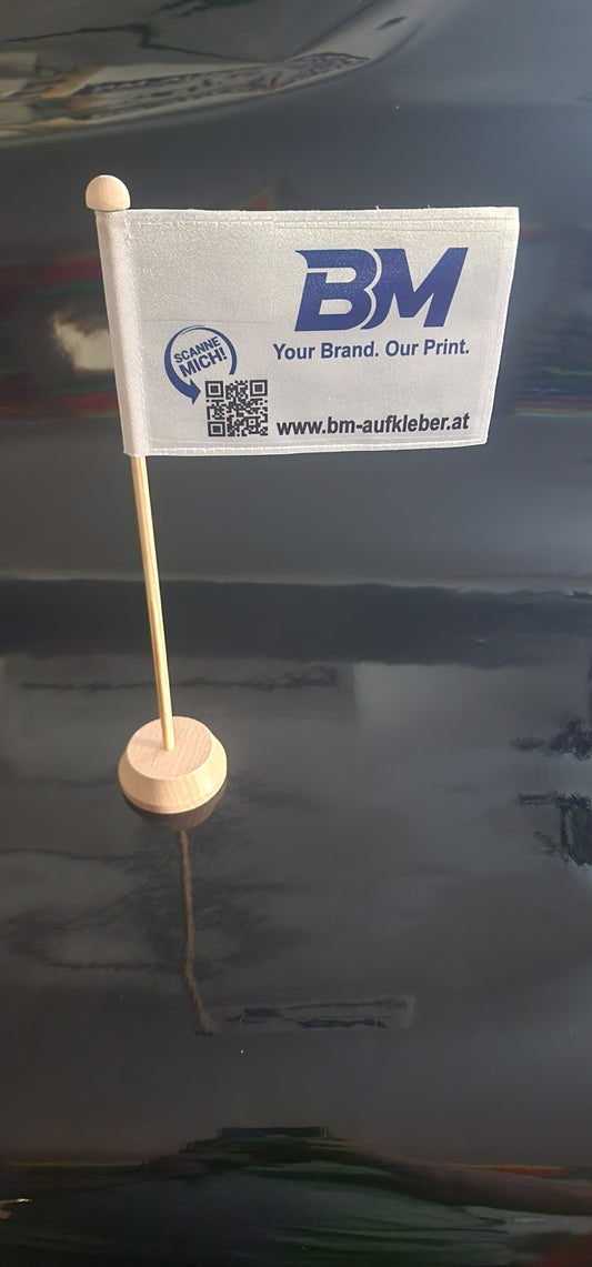 Tischflagge mit Holzfuß – individuell bedruckt 🇦🇹